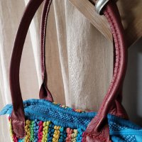 MIELIE екстравагантна чанта,плетена шарена, снимка 12 - Чанти - 40021350