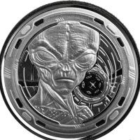 Сребърна монета 2$ 2022 Ghana Alien 15.5 гр Prooflike, снимка 1 - Нумизматика и бонистика - 42425919