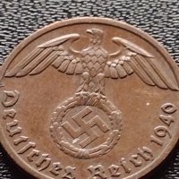 Две монети 1 райхспфенинг 1940г. Трети райх с СХВАСТИКА редки за КОЛЕКЦИЯ 3682, снимка 6 - Нумизматика и бонистика - 40637877