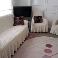 Еластични калъфи за диван тройка и два фотьойла , снимка 7 - Платове и дамаски - 41461075