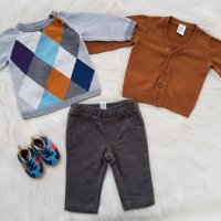 Пуловер и жилетка H&M, ватиран панталон и буйки 3-6 месеца , снимка 13 - Комплекти за бебе - 38667624