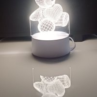 Холограмна 3D LED лампа Мече ,USB, снимка 8 - Настолни лампи - 41714279