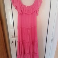 Дълга розова рокля , снимка 8 - Рокли - 41455185