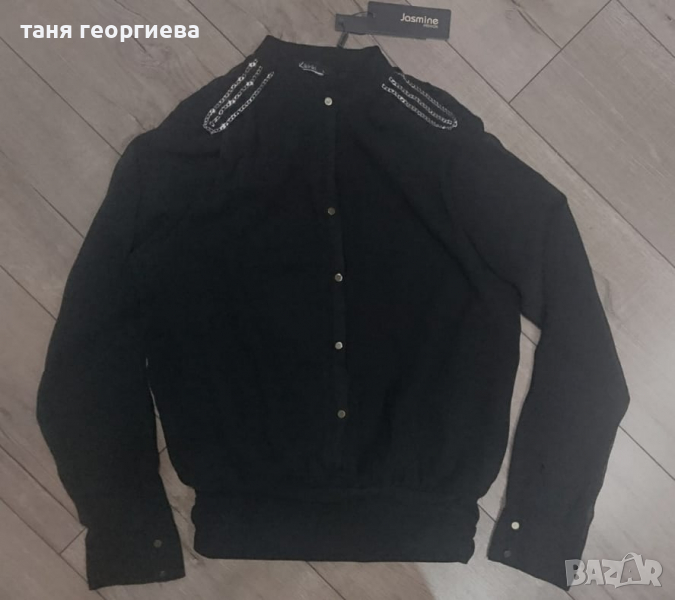 елегантна дамска риза с лъскави елементи, снимка 1