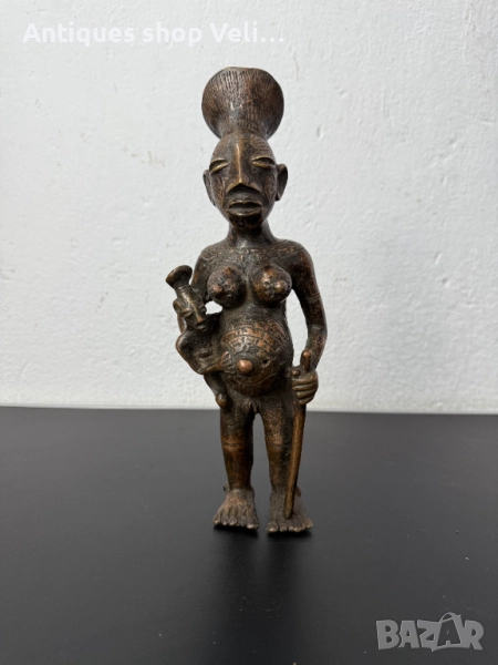 Африканско изкуство бронзува статуетка №7428, снимка 1