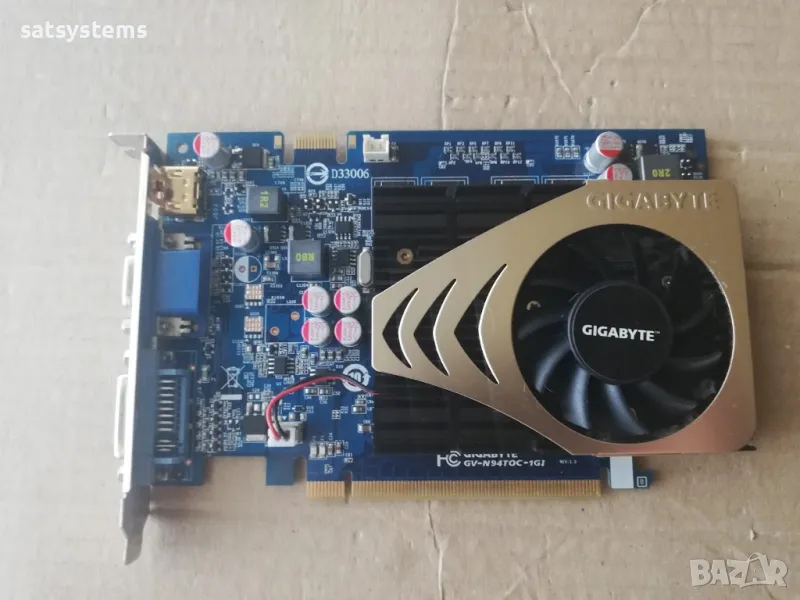 Видео карта NVidia GeForce Gigabyte 9400GT OC HDMI 1024MB GDDR2 128bit PCI-E, снимка 1