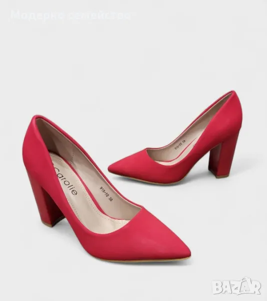 Дамски елегантни обувки на ток червено , снимка 1