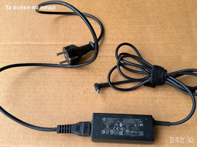 Оригинално зарядно за лаптоп HP 19.5V 2.31A Синя букса , зарядно hp, снимка 1