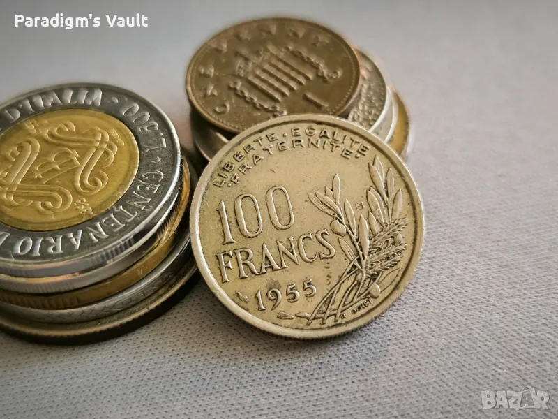 Монета - Франция - 100 франка | 1955г.; серия B, снимка 1
