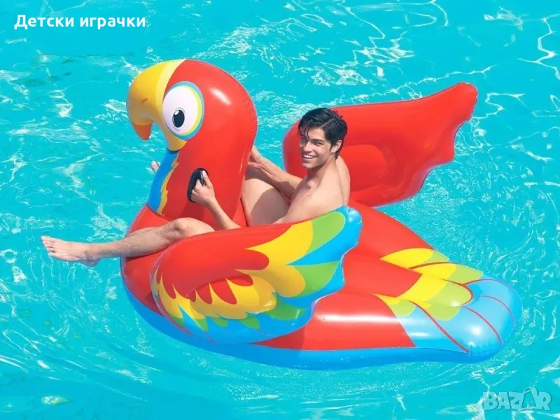 Надуваем остров Папагал Bestway, 203 х 132 см, винил, за плаж и басейн, снимка 1