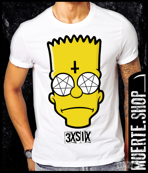 Тениска с щампа BART SIMPSON SATANIC, снимка 1