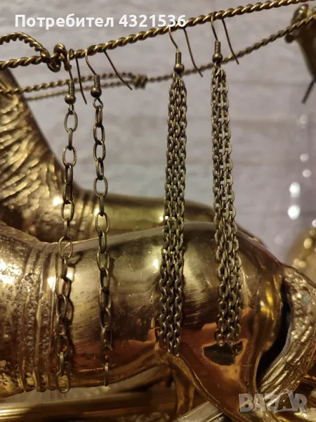 Висящи обеци със синджири, снимка 1