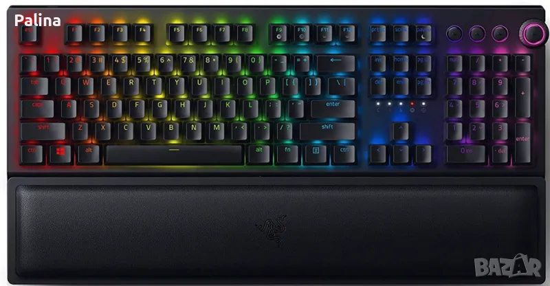 Безжична механична клавиатура Razer - BlackWidow V3 Pro, Green,RGB, черна, снимка 1