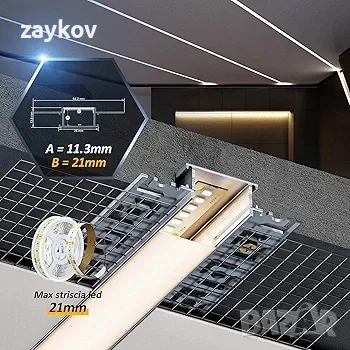 LED алуминиеви профили с дължина 10 m, снимка 1