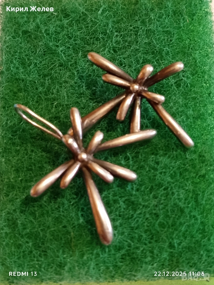 Сребърни обеци абстрактен дизайн ЗАРЯ подходящ аксесоар за ежедневието 35810, снимка 1