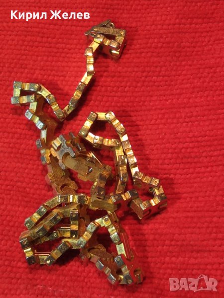 ДЕБЕЛО ПОЗЛАТЕН ВИНТИДЖ УНИСЕКС МОДЕЛ ЛАНЕЦ РЯДКА ПЛЕТКА ЗДРАВ ОТЛИЧЕН СТИЛЕН ЮВЕЛИРНА РАБОТА 24826, снимка 1