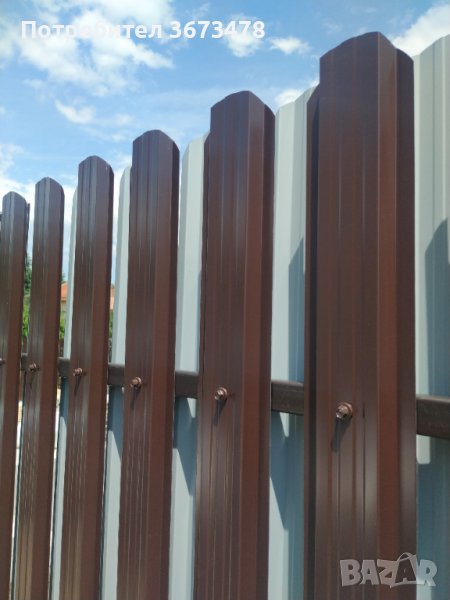Метални профили (летви) за ограда, Цвят КАФЯВ/АНТРАЦИТ, 1.5 м, снимка 1