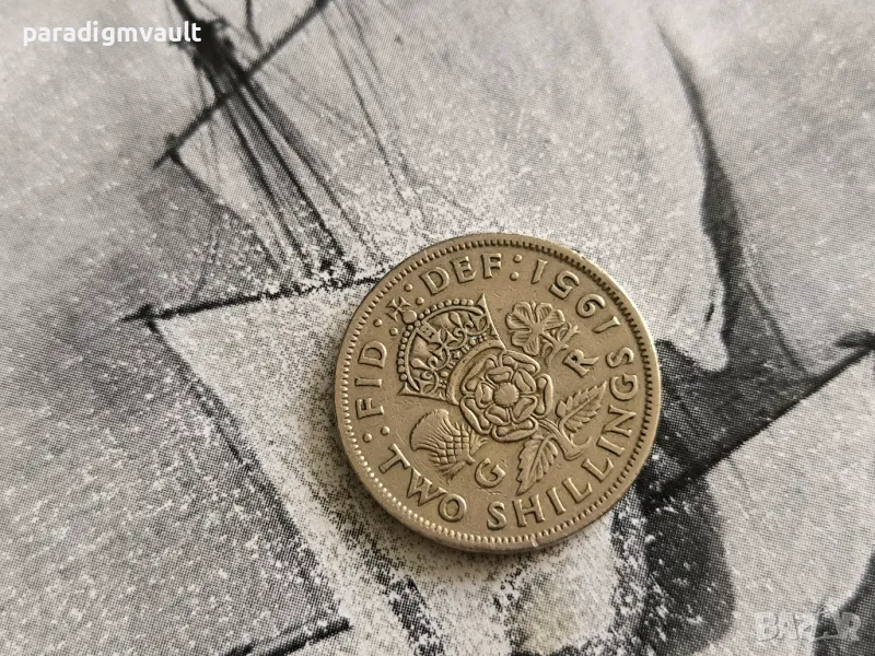 Монета - Великобритания - 2 шилинга | 1953г., снимка 1
