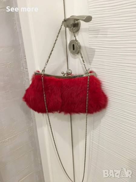 Мини чанта естествен косъм лисица, снимка 1