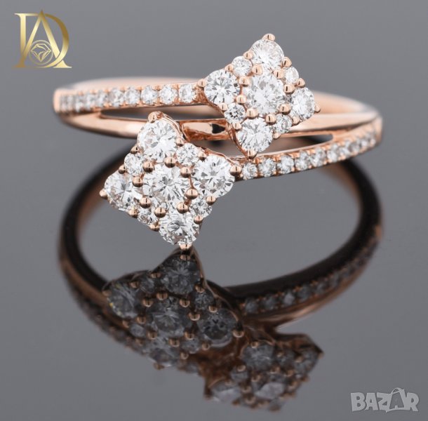 Нов Златен Пръстен с 0.69кт Естествени Брилянти , снимка 1