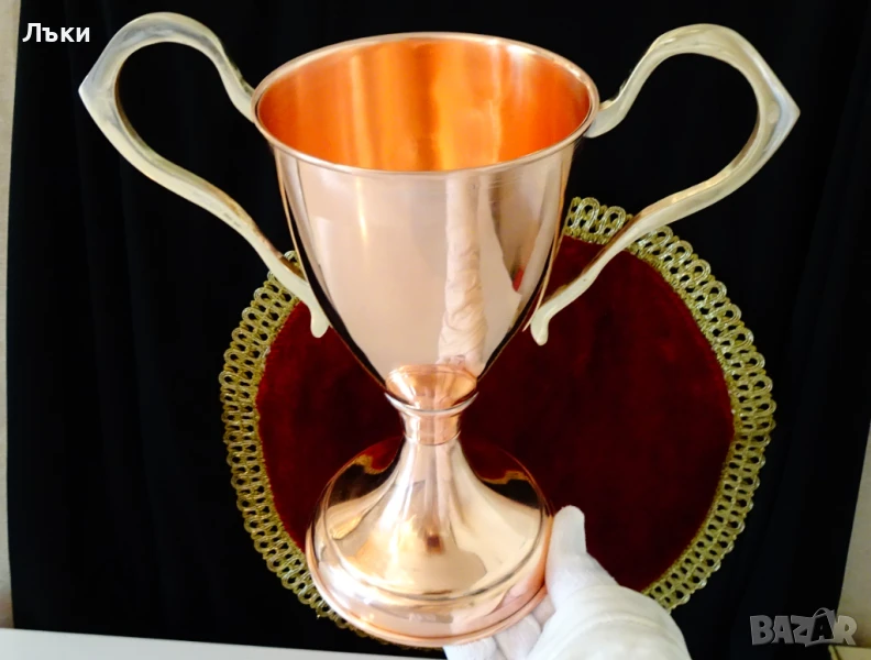 Меден бокал,чаша 650 мл.,чиста червена мед. , снимка 1