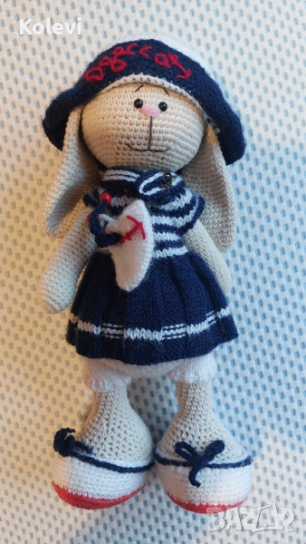 Плетена кукла заек, снимка 1
