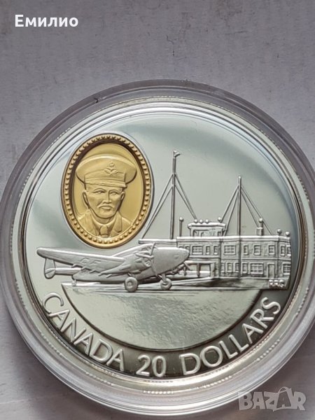 CANADA 🇨🇦  $ 20 DOLLARS 1993 год.SILVER PROOF & 24K GOLD  , снимка 1