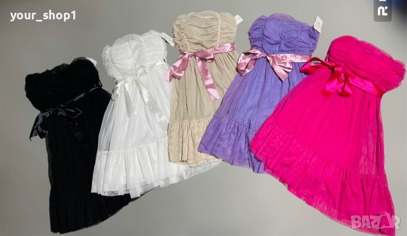 Дамски елегантни къси рокли с тюл , снимка 1