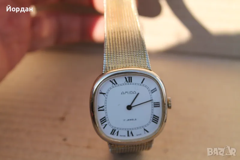 Швейцарски мъжки часовник ''Amida'' 17 камъка , снимка 1