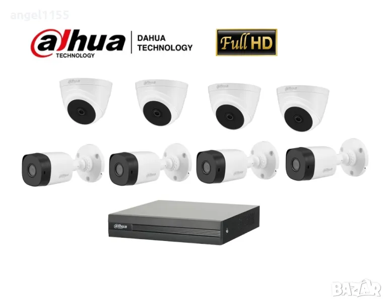 DAHUA Full HD 8 канален комплект - пентабридeн 8ch XVR DVR DAHUA + 8камери DAHUA 1080р Full HD, снимка 1