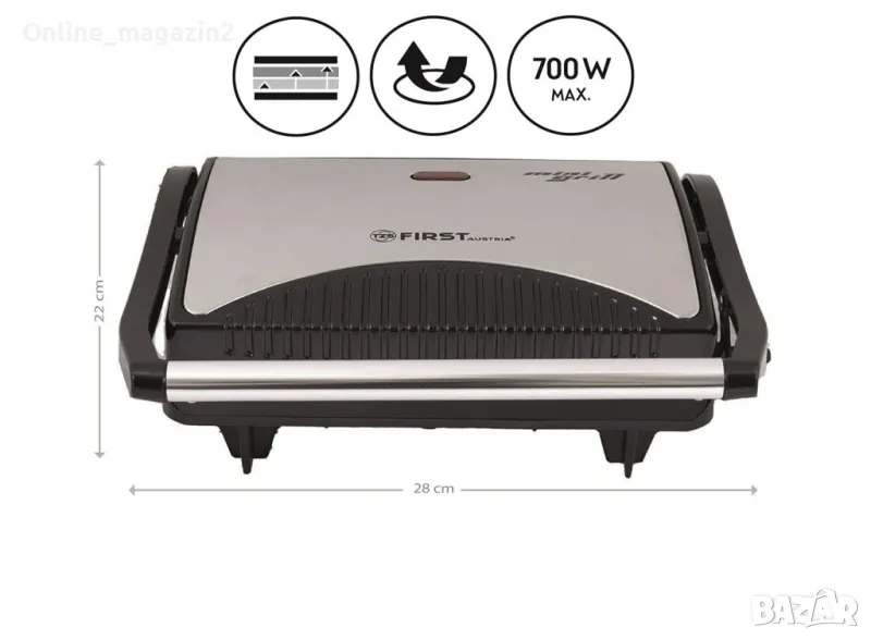 Бързонагряващ контактен грил тост, снимка 1