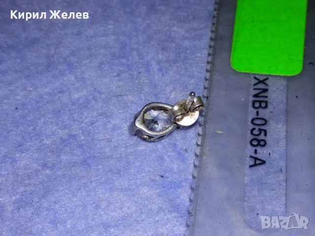 ПОСРЕБРЕНА ОБЕЦА от БЛАГОРОДНА СТОМАНА с БРИЛЯНТНО ФАСЕТИРАН ЦИРКОНИЙ и СРЕБРО 925 ЗАКОПЧАЛКА 37101, снимка 8 - Обеци - 39976843