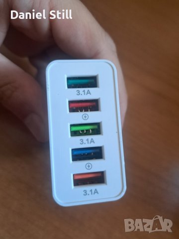 Бързо зарядно 5 букси с USB C, снимка 2 - Оригинални зарядни - 41572995