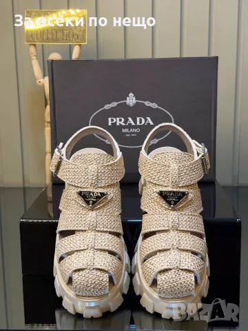 Prada Дамски Сандали Прада - Бежови Или Черни Код SEM-2, снимка 3 - Сандали - 55710024