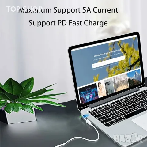 Магнитен USB C адаптер с L накрайник, снимка 3 - Друга електроника - 48735363