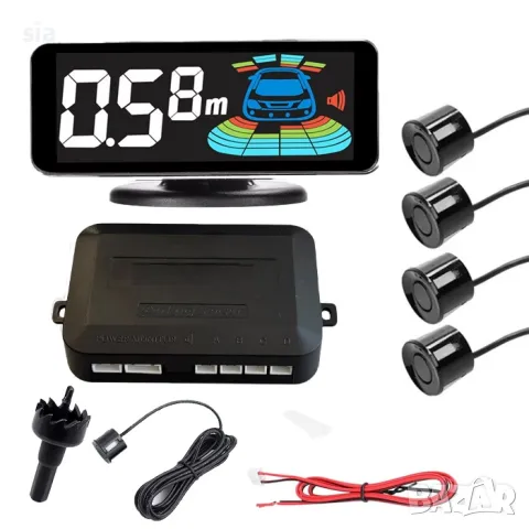 Парктроник за кола с 4 датчика, LED дисплей, снимка 2 - Аксесоари и консумативи - 48047015