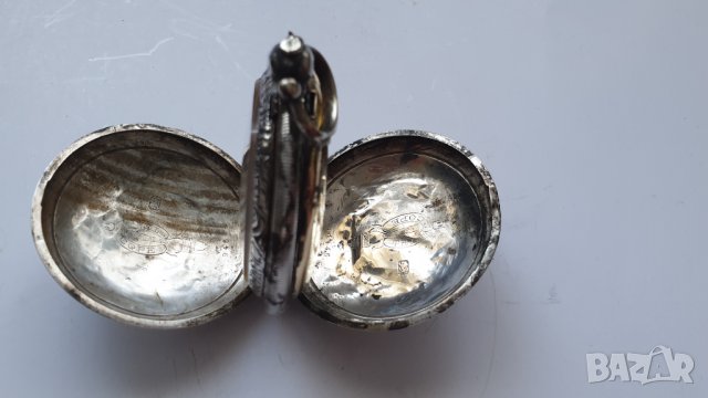 Джобен сребърен османски часовник telescope, снимка 3 - Антикварни и старинни предмети - 41400570