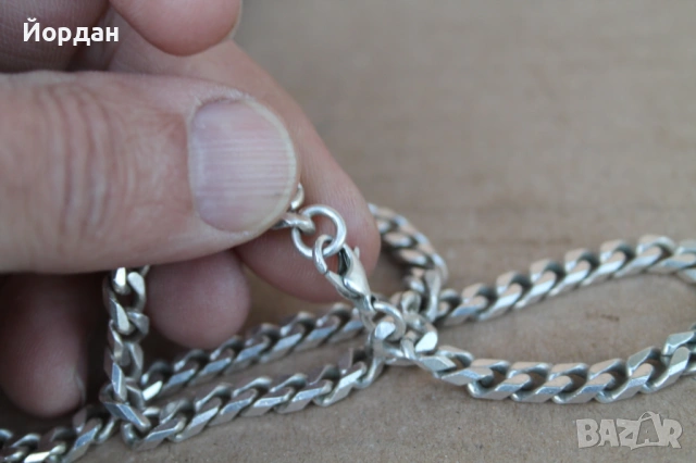 Сребърен ланец 0,925, снимка 6 - Колиета, медальони, синджири - 53275096