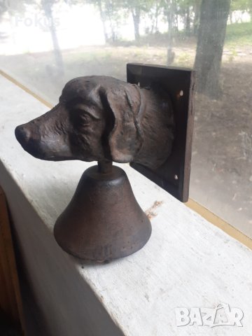 Уникално чугунено куче с камбана за врата или порта, снимка 1 - Антикварни и старинни предмети - 41268085
