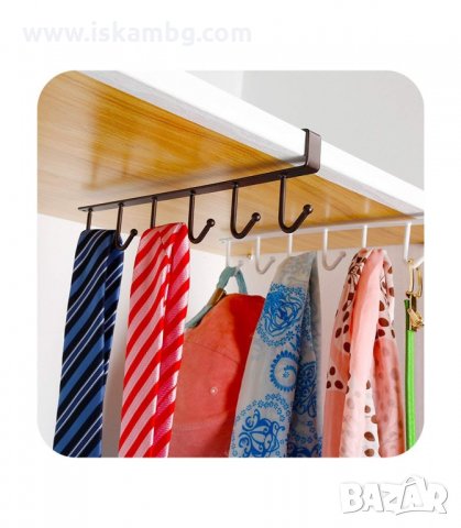 КУХНЕНСКА ЗАКАЧАЛКА ЗА ЧАШИ И ПРИБОРИ С 6 КУКИ - код 2065, снимка 2 - Аксесоари за кухня - 33963381