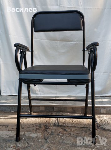 Продавам Комбиниран стол за тоалет и баня, кожен, черен, снимка 7 - Тоалетни столове - 42514247