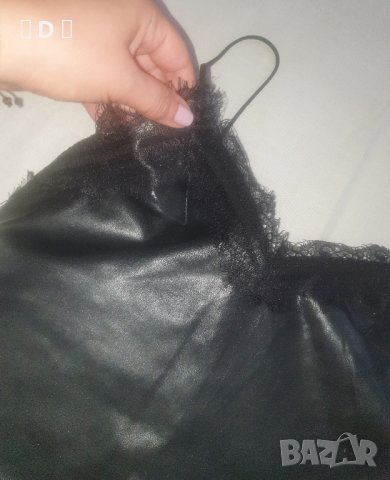 красив кожен топ с дантела S, снимка 2 - Корсети, бюстиета, топове - 41565460