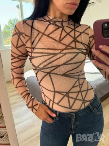 Бежева боди/блуза, S размер, снимка 2 - Корсети, бюстиета, топове - 47740509