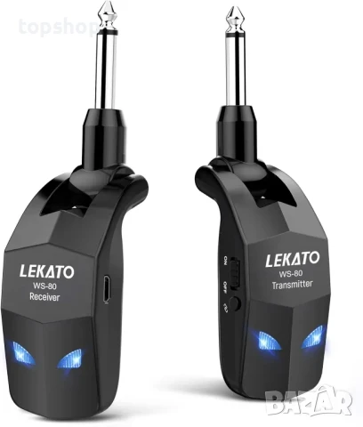 Lekato ws-80 Безжична система за китара безжичен предавател и приемник, снимка 3 - Китари - 50502385