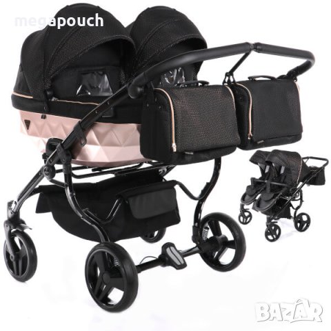 Бебешка количка Junama Mirror Satin Duo 2в1, 3в1 НОВА, снимка 3 - Детски колички - 42081956
