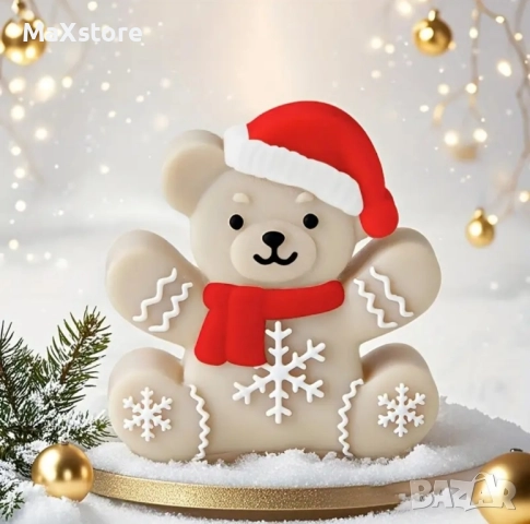 Мече с шапка и мече с папионка Дълбок силиконов молд за свещи гипс сапун смола , снимка 3 - Форми - 52033320