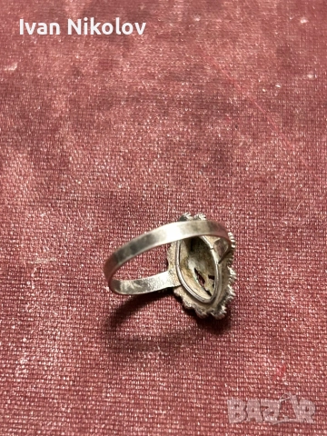Дамски сребърен пръстен, ръчна изработка, снимка 4 - Пръстени - 52842680