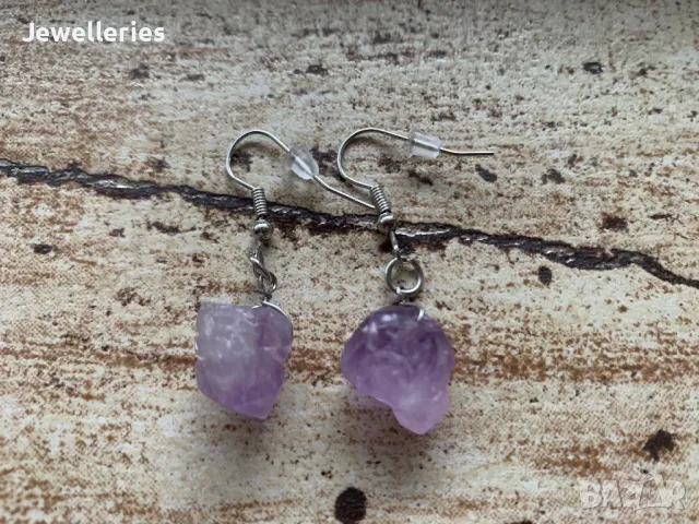 Обеци от аметист, снимка 6 - Обеци - 48263979