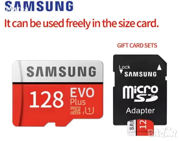 SD memory памет карта Samsung 128 GB плюс SD адаптер, снимка 7 - Карти памет - 50276151