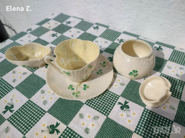 Комплект ръчно изработени съдове Belleek Ирландия - 3, снимка 6 - Декорация за дома - 53656486